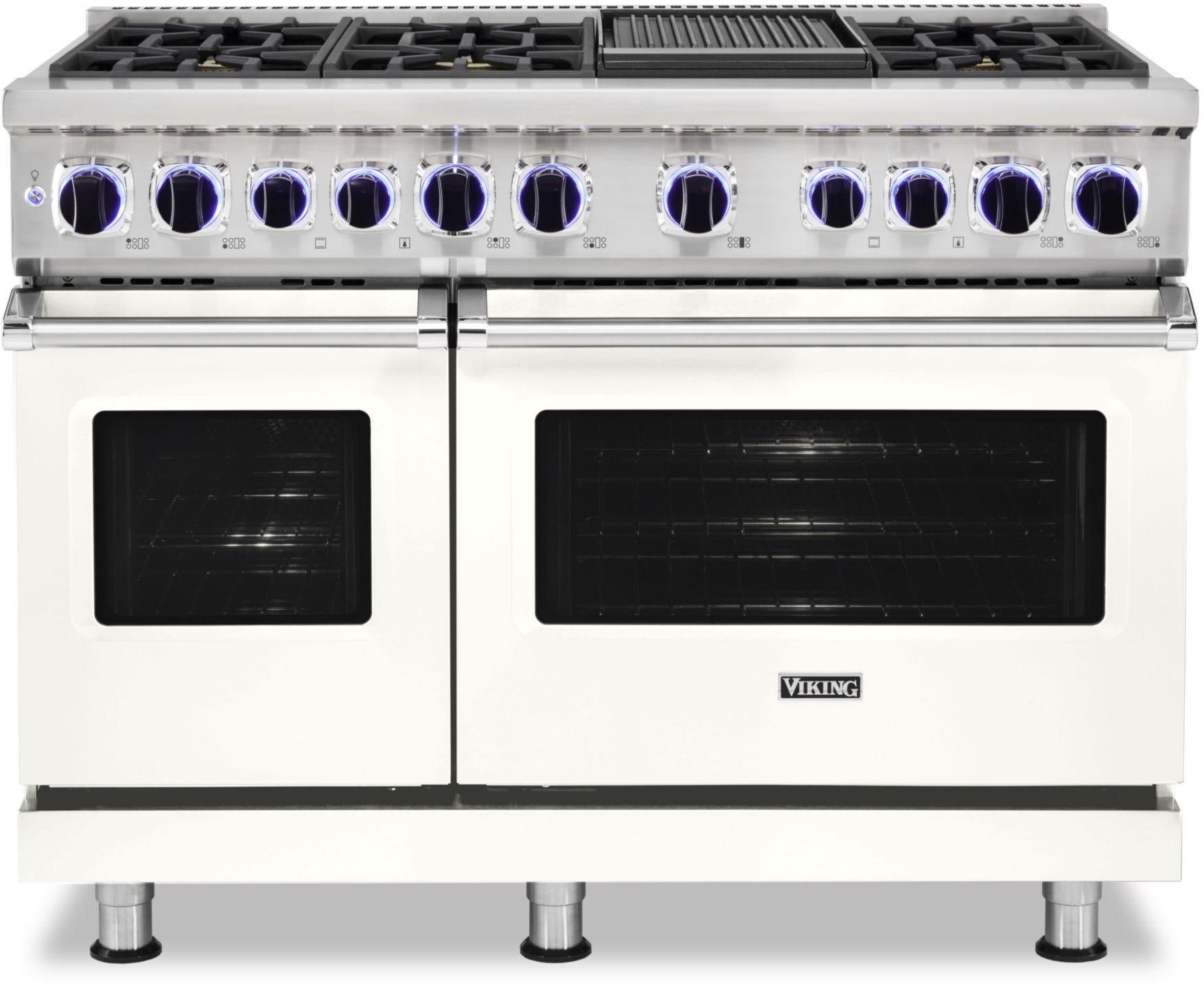 Viking VDR74826GPW 48 Inch Freestanding Dual Fuel Range with 6 Sealed...