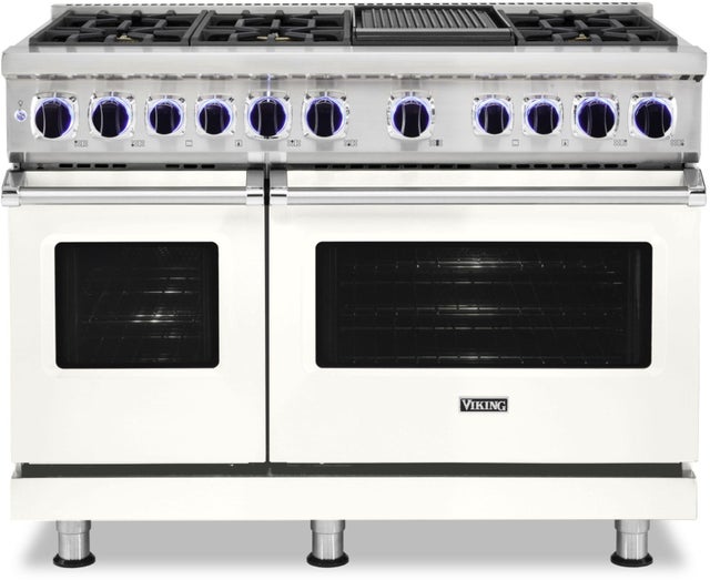 Viking VDR74826GPWLP 48 Inch Freestanding Dual Fuel Range with Gourmet-...