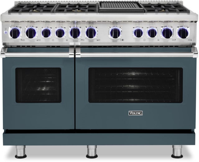 Viking VDR74826GSQLP 48 Inch Freestanding Dual Fuel Range with Gourmet-...