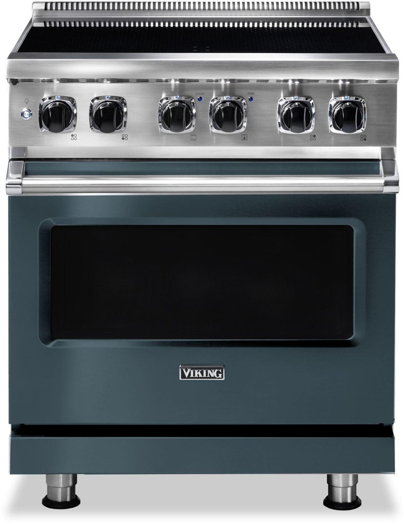 Viking VIR53024BSQ 30 Inch Wide 24 Inch D. Induction Self Clean Range...