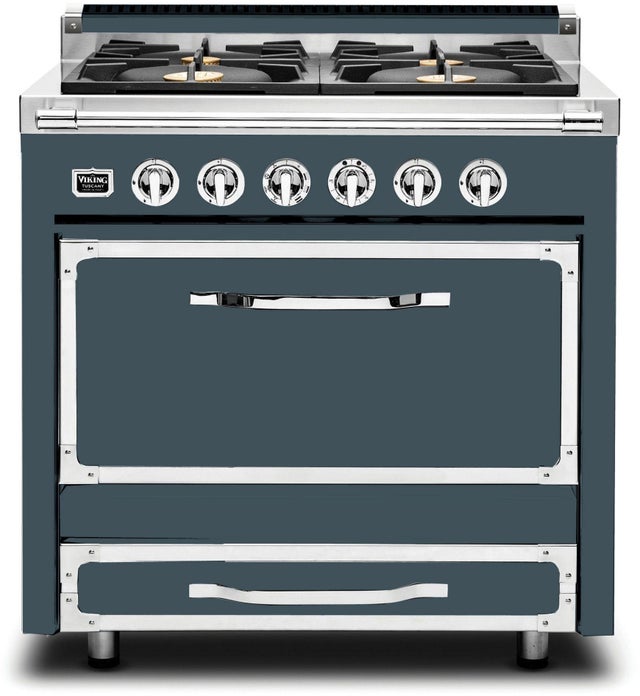 Viking TVDR3614BSQ 36 Inch Freestanding Gas Range with 4 Sealed Burne...