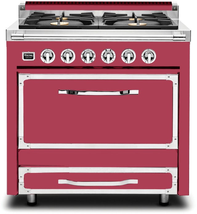 Viking TVDR3614BVA 36 Inch Freestanding Gas Range with 4 Sealed Burne...