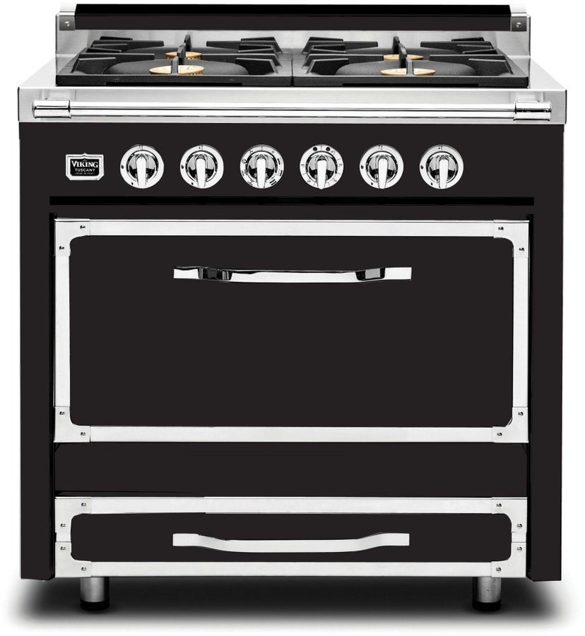 Viking TVDR3614BON 36 Inch Freestanding Gas Range with 4 Sealed Burne...