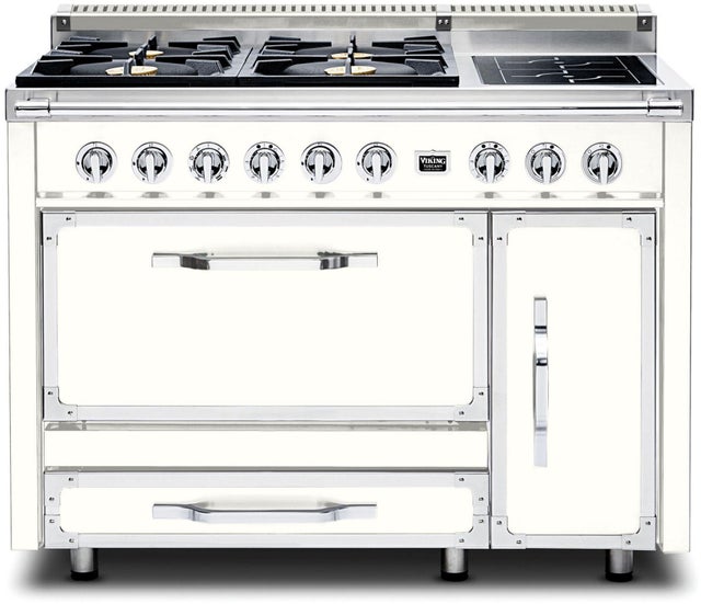 Viking TVDR4814IPW 48 Inch Freestanding Gas Range with 4 Sealed Burne...