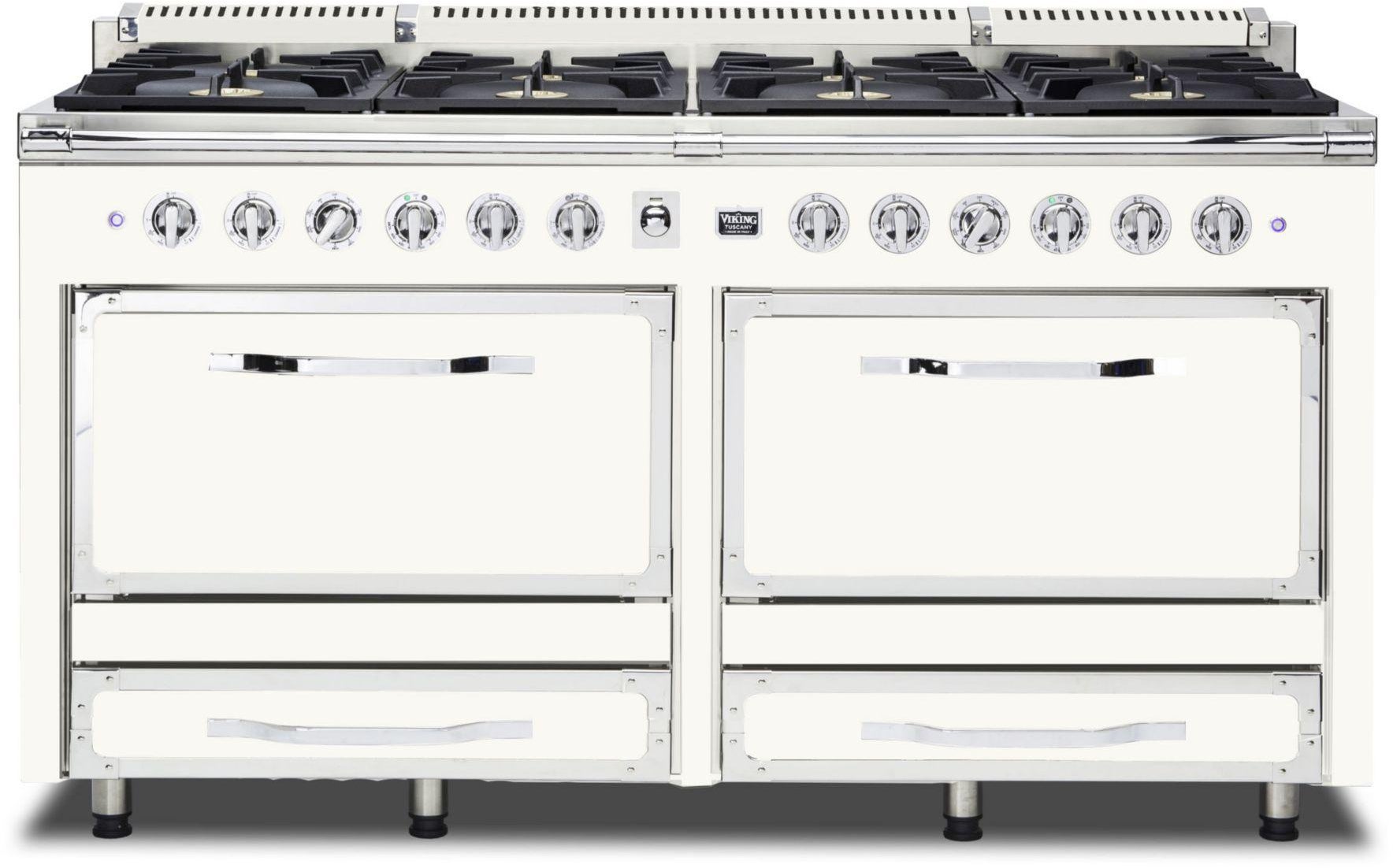 Viking TVDR6618BPW 66 Inch Freestanding Gas Range with 8 Sealed Burne...