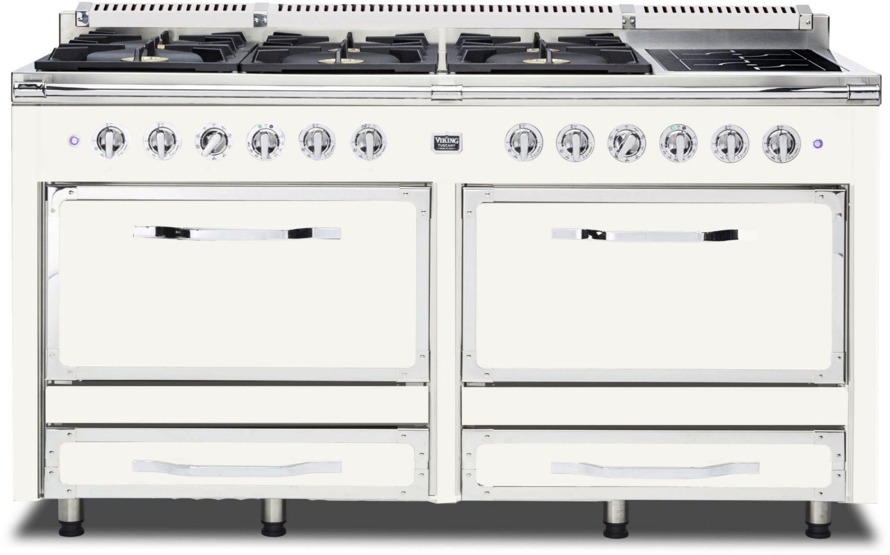 Viking TVDR6616IPW 66 Inch Freestanding Dual Fuel Range with 6 Sealed...