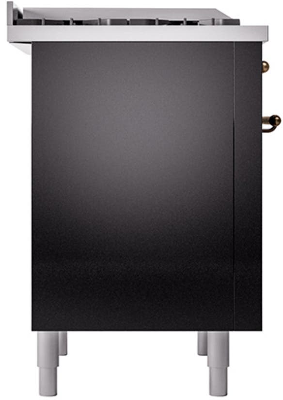 Ilve UN36FQNMPBKBLP Glossy Black With Bronze Knobs, Liquid Propane