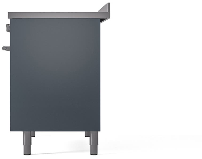 Ilve UPDI406QMPBG Blue Grey With Stainless Steel Trim