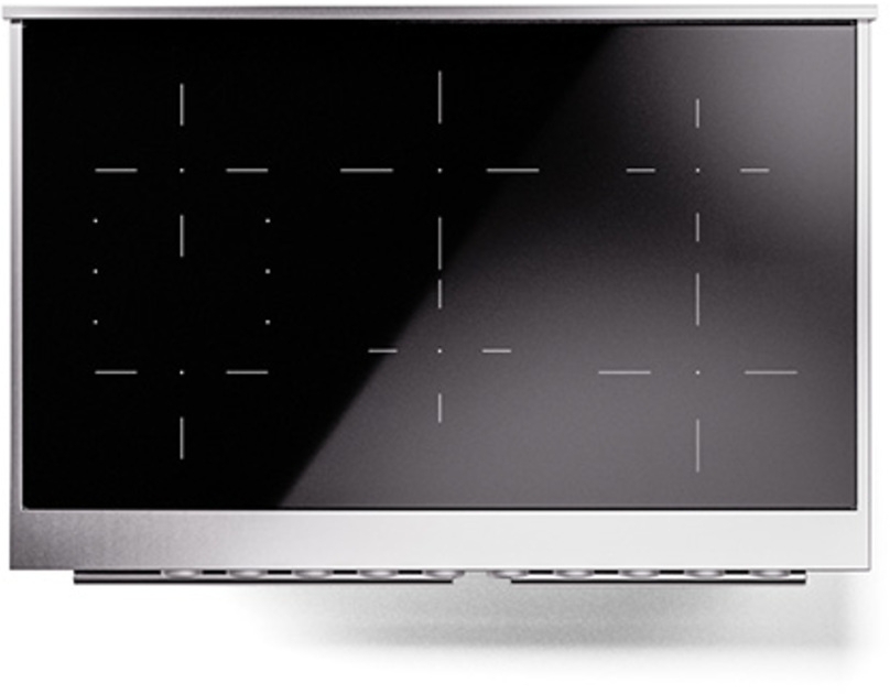 Ilve UPDI406QMPBK Glossy Black With Stainless Steel Trim