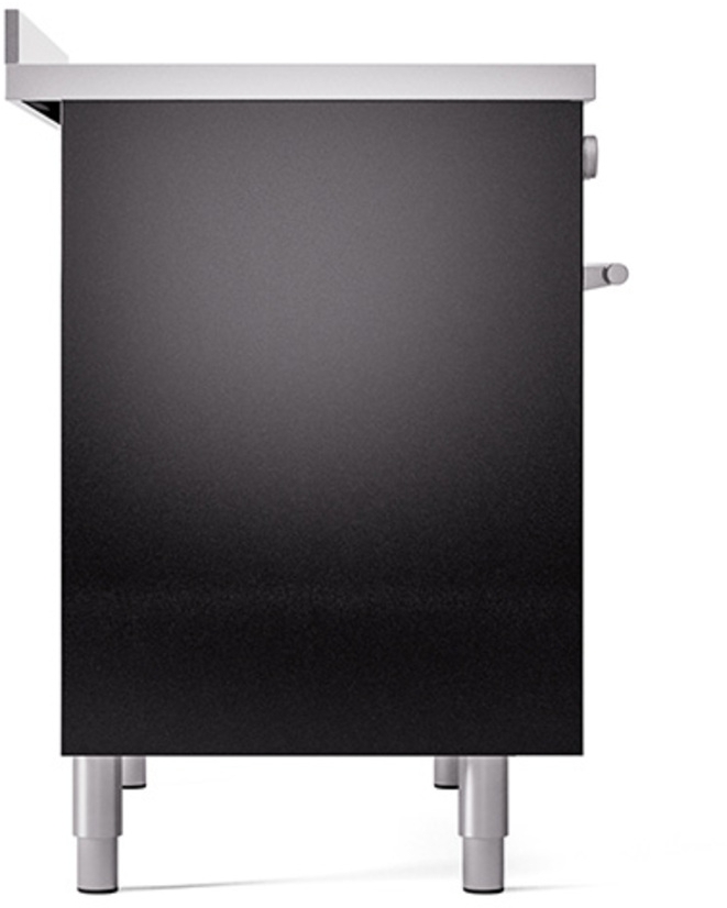 Ilve UPDI406QMPBK Glossy Black With Stainless Steel Trim