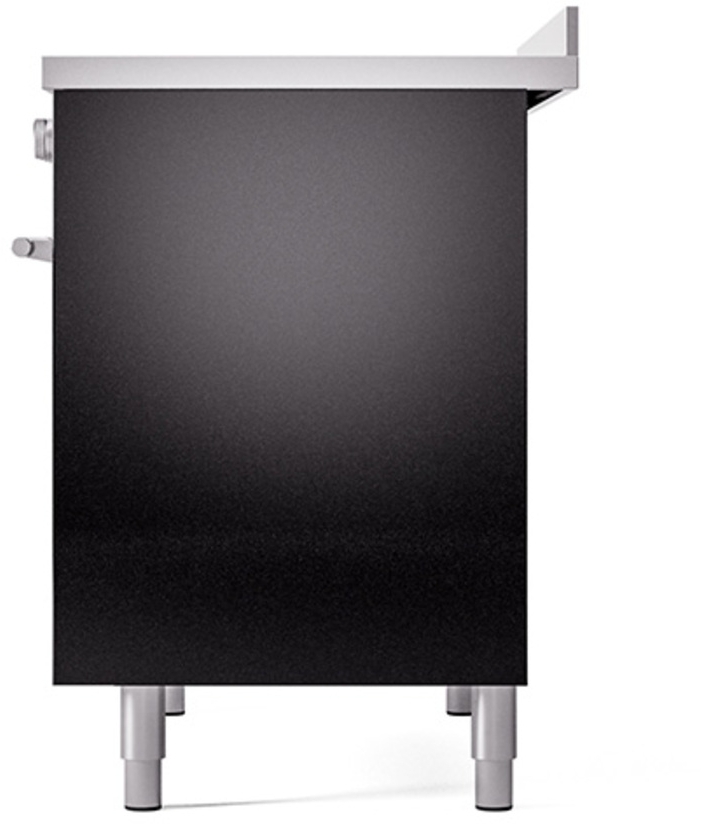 Ilve UPDI406QMPBK Glossy Black With Stainless Steel Trim