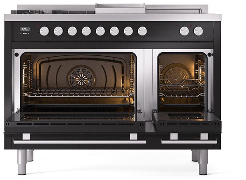 Ilve UP48FSQMPBKLP Glossy Black With Satin Trim, Lp