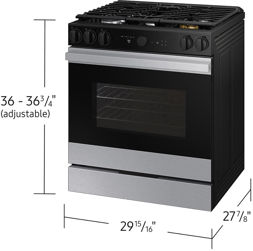 Samsung NSG6DG8500SR 30 Inch Slide-In Gas Smart Range with 5 Sealed Bur...