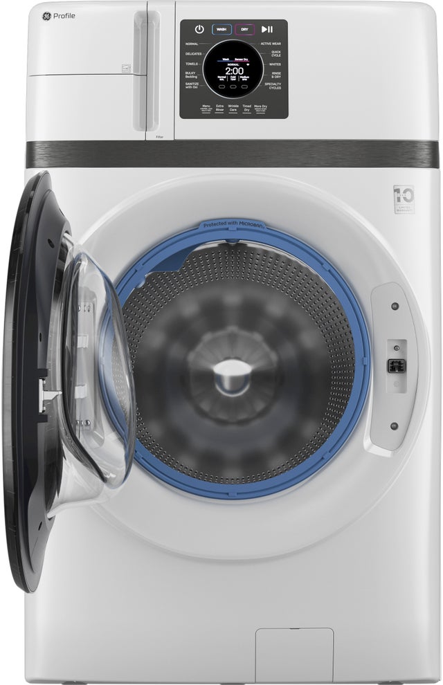 GE PFQ83HSSWWW GE Profile 4.6 Cu. Ft. Frontload All-In-One Washer...