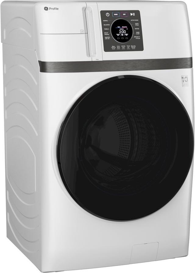 GE PFQ83HSSWWW GE Profile 4.6 Cu. Ft. Frontload All-In-One Washer...