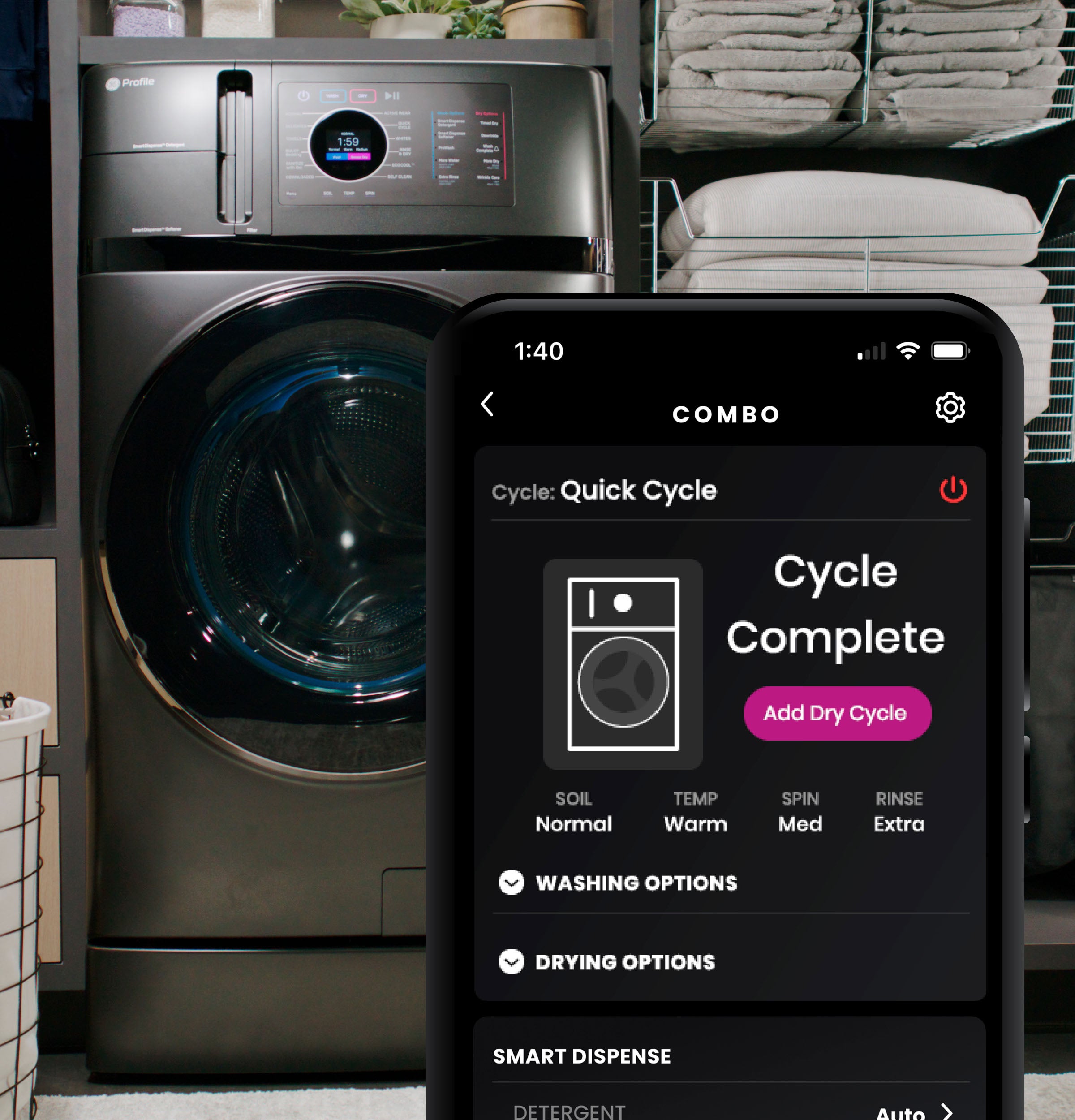 Amway - ★MAHHAページ★ GE Profile All-In-One Washer/Dryer Washer PFQ83HSSWWW | R