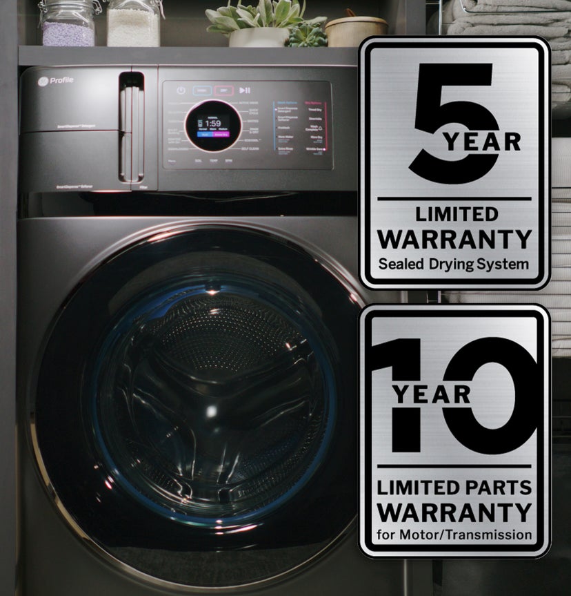 GE PFQ83HSSWWW GE Profile 4.6 Cu. Ft. Frontload All-In-One Washer...