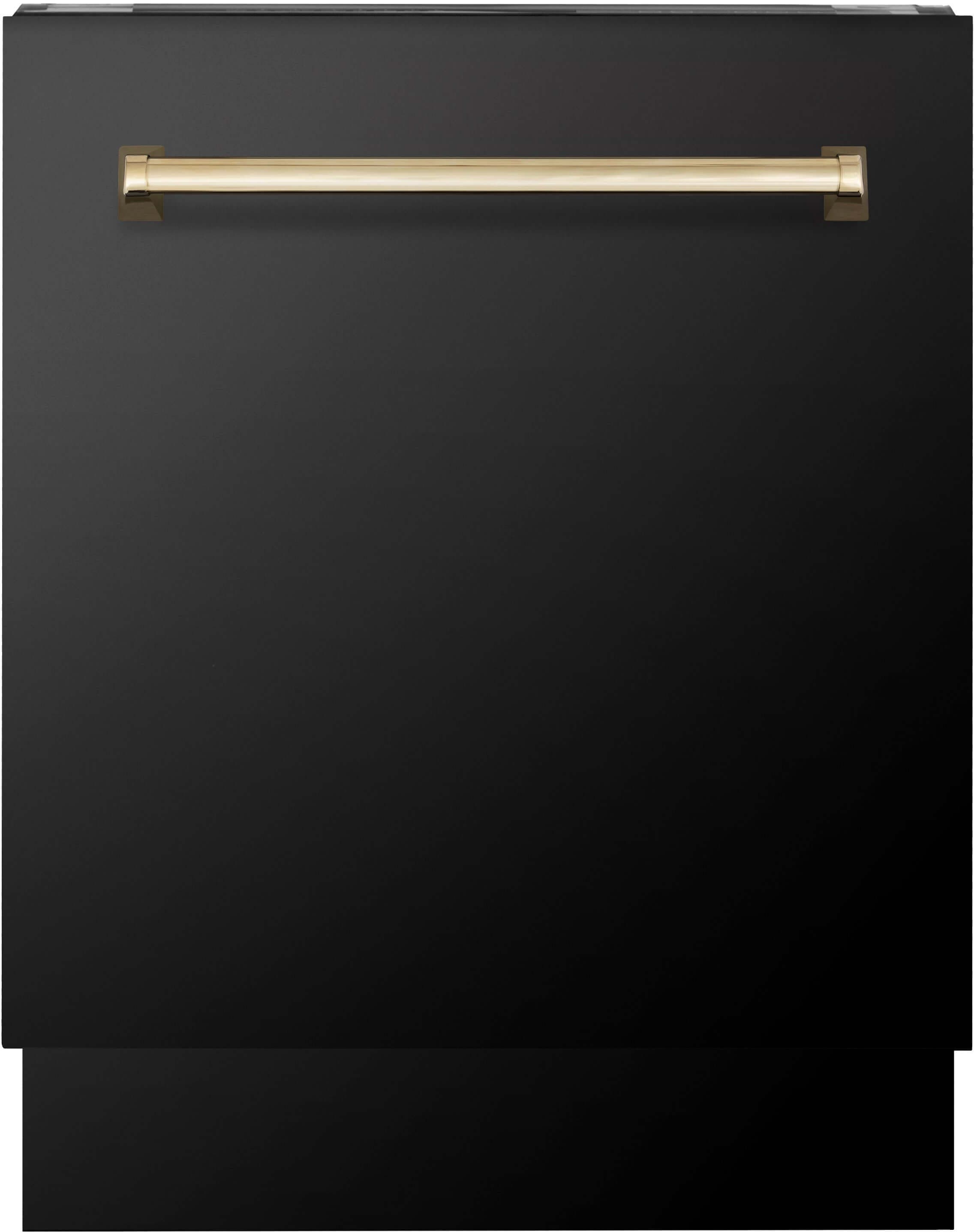 Zline DWVZBS24CB Black Stainless Steel With Champagne Bronze Handle