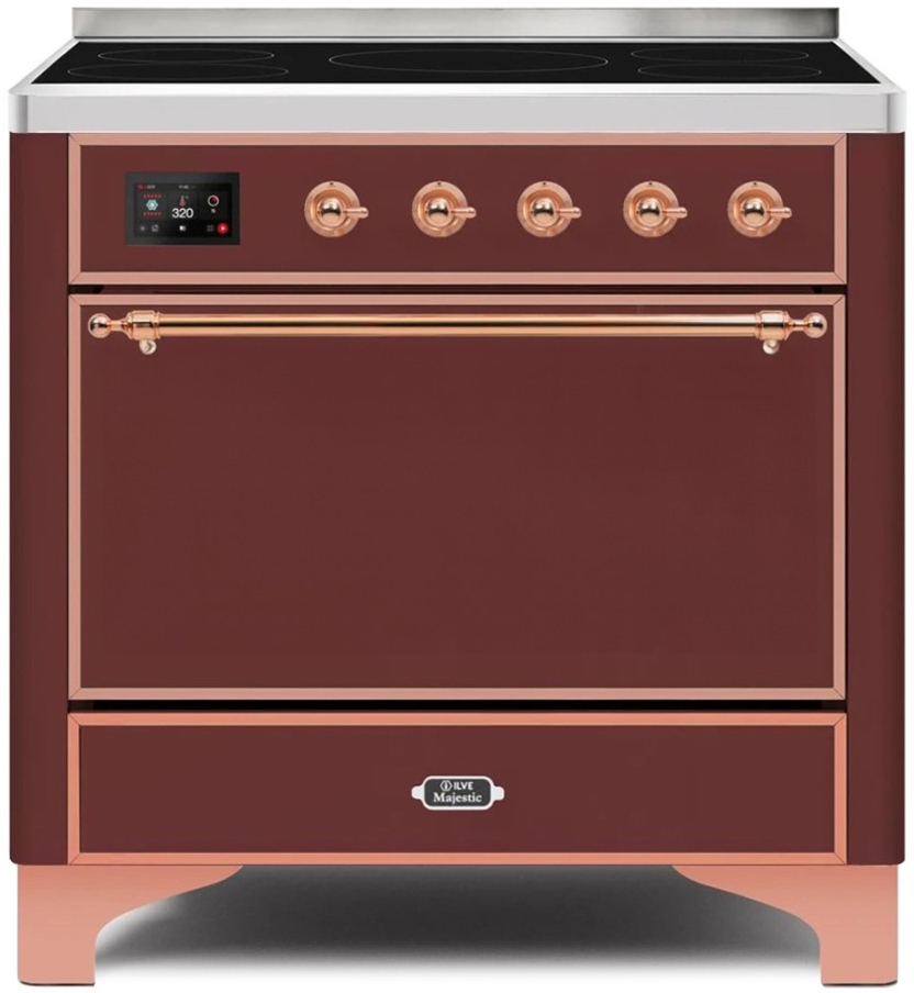 Ilve UMI09QNS3BUP Burgundy W/ Copper Trim