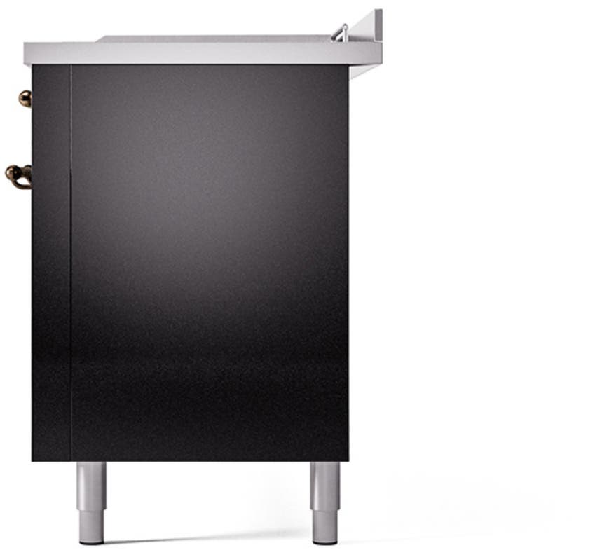 Ilve UN60FSQNMPBKBLP Glossy Black With Bronze Knobs, Liquid Propane