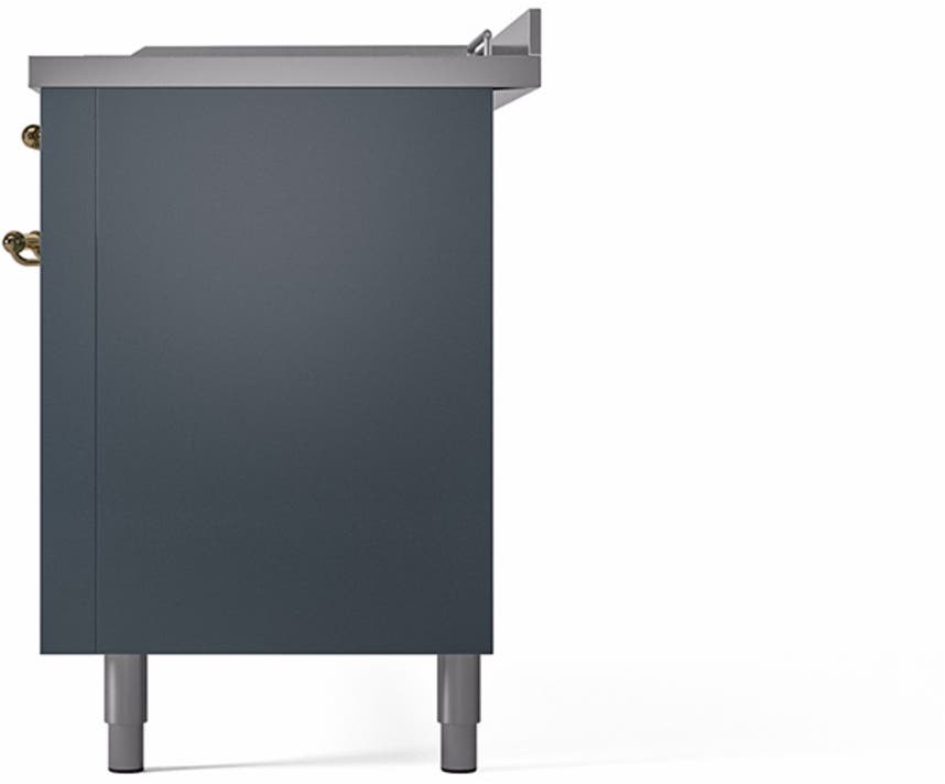 Ilve UN60FSQNMPBGGLP Blue Grey With Brass Knobs, Liquid Propane