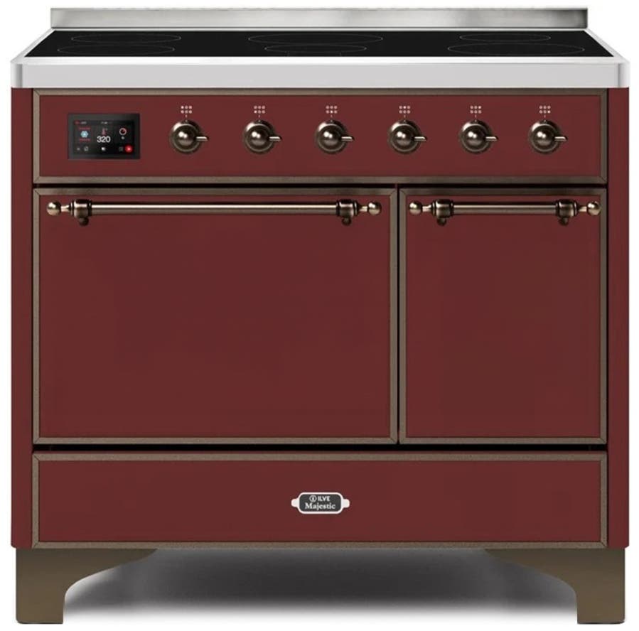 Ilve UMDI10QNS3BUB Burgundy W/ Bronze Trim
