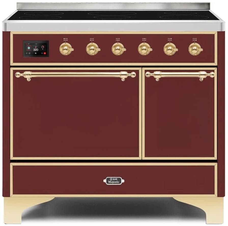 Ilve UMDI10QNS3BUG Burgundy W/ Brass Trim