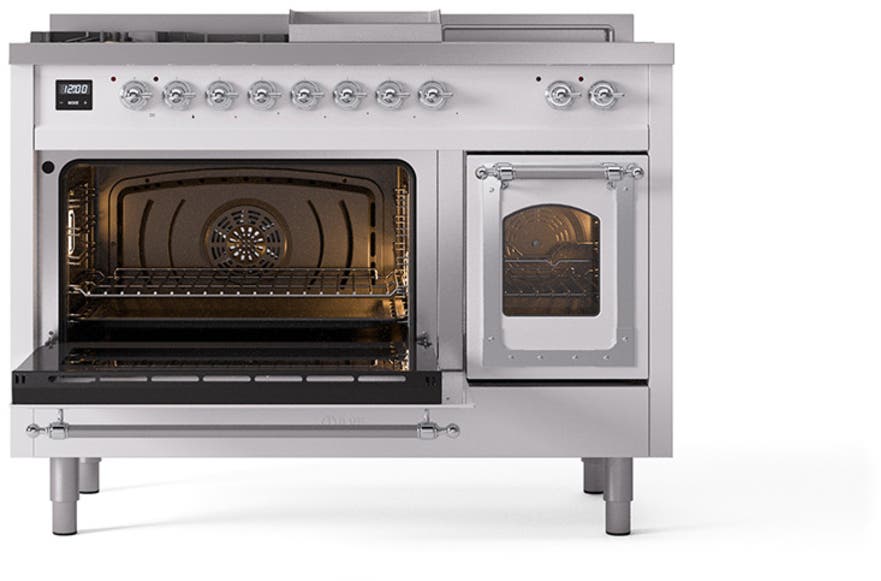 Ilve UN48FSNMPWHC White With Chrome Knobs, Natural Gas