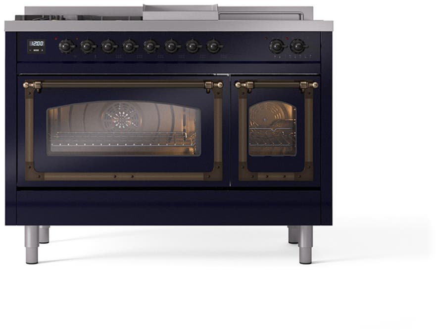 Ilve UN48FSNMPMBBLP Midnight Blue With Bronze Knobs, Liquid Propane