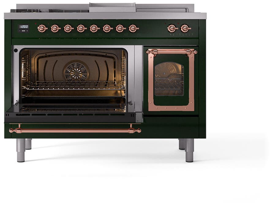 Ilve UN48FSNMPEGP Emerald Green With Copper Knobs, Natural Gas