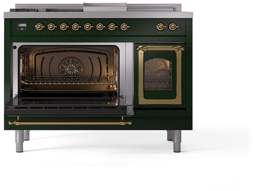 Ilve UN48FSNMPEGG Emerald Green With Brass Knobs, Natural Gas
