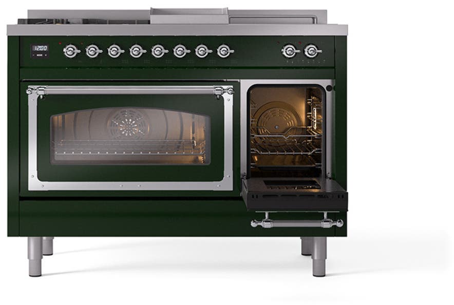 Ilve UN48FSNMPEGC Emerald Green With Chrome Knobs, Natural Gas