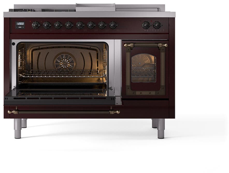 Ilve UN48FSNMPBUB Burgundy With Bronze Knobs, Natural Gas