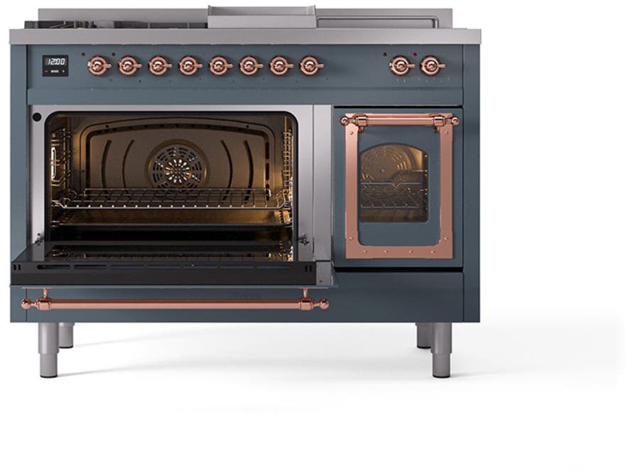 Ilve UN48FSNMPBGP Blue Grey With Copper Knobs, Natural Gas