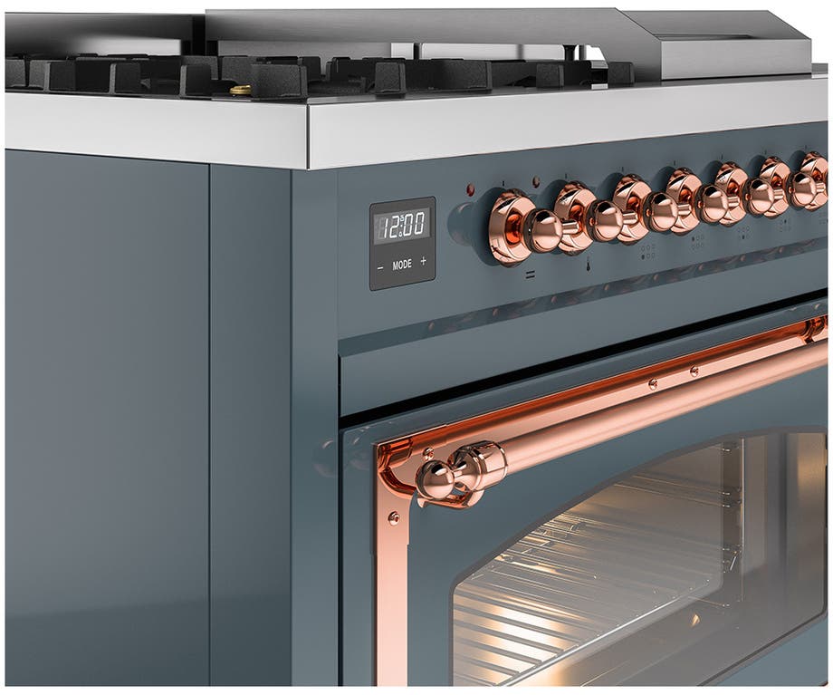 Ilve UN48FSNMPBGP Blue Grey With Copper Knobs, Natural Gas