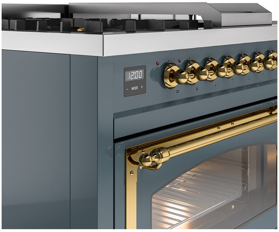 Ilve UN48FSNMPBGG Blue Grey With Brass Knobs, Natural Gas
