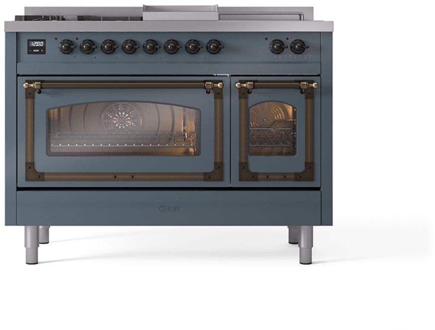 Ilve UN48FSNMPBGB Blue Grey With Bronze Knobs, Natural Gas