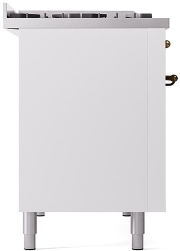 Ilve UN48FQNMPWHBLP White With Bronze Knobs, Liquid Propane