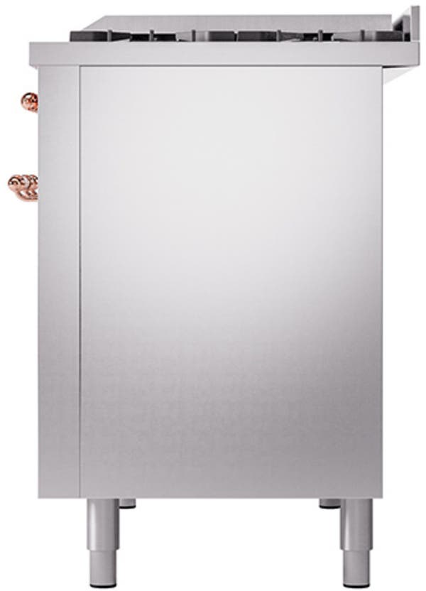 Ilve UN48FQNMPSSP Stainless Steel With Copper Knobs, Natural Gas