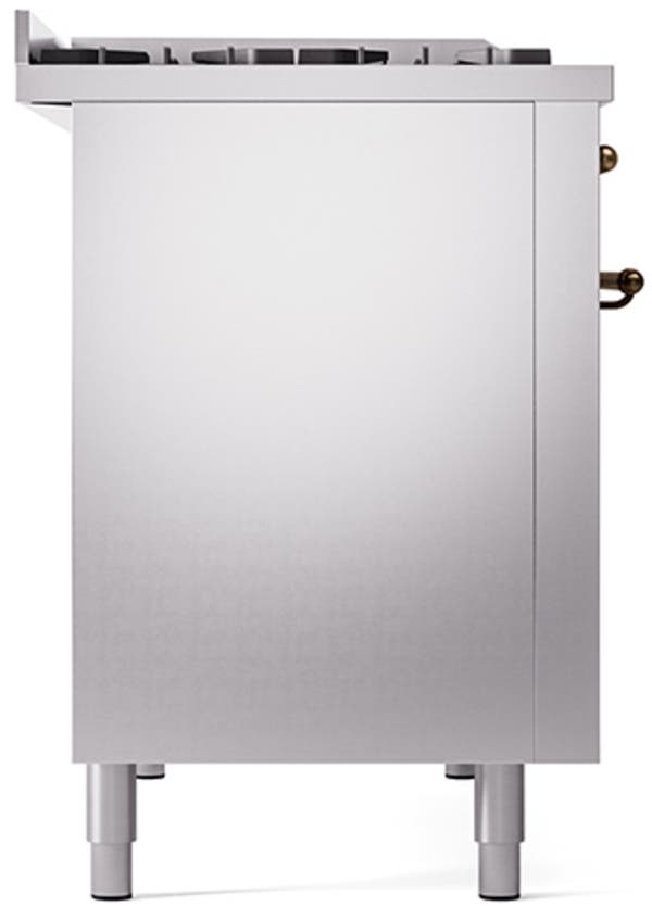 Ilve UN48FQNMPSSBLP Stainless Steel With Bronze Knobs, Liquid Propane