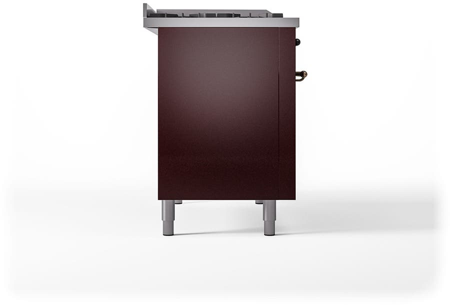 Ilve UN48FQNMPBUBLP Burgundy With Bronze Knobs, Liquid Propane