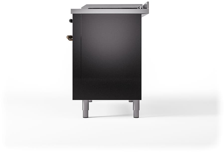 Ilve UN48FQNMPBKB Glossy Black With Bronze Knobs, Natural Gas