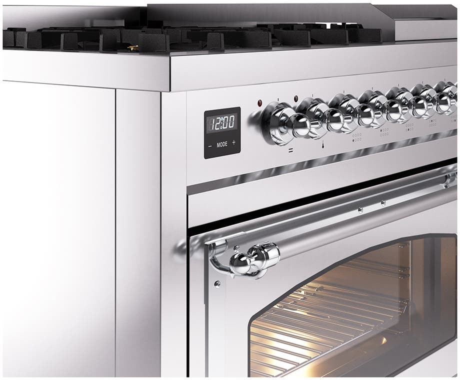Ilve UN48FNMPSSC Stainless Steel With Chrome Knobs, Natural Gas