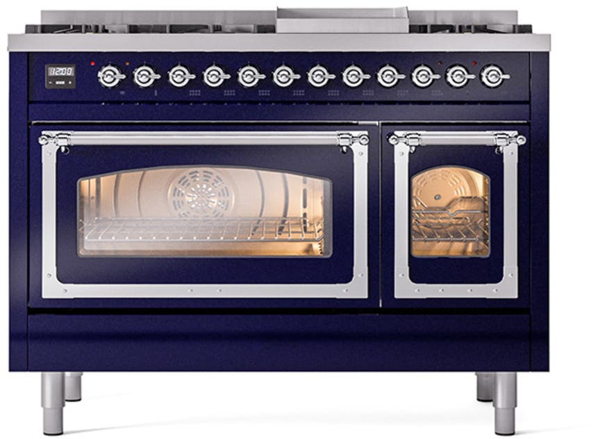 Ilve UN48FNMPMBCLP Midnight Blue With Chrome Knobs, Liquid Propane