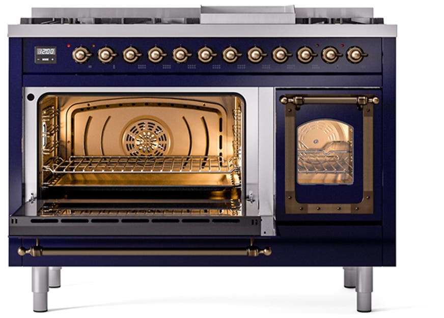 Ilve UN48FNMPMBBLP Midnight Blue With Bronze Knobs, Liquid Propane