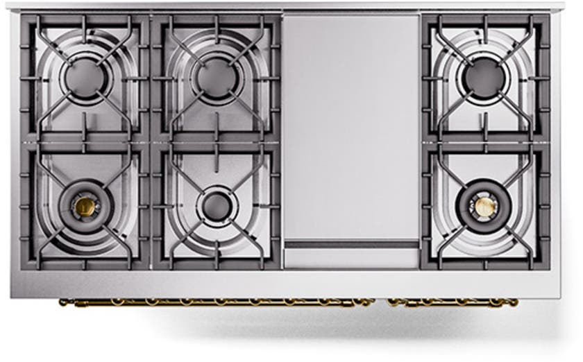 Ilve UN48FNMPEGGLP Emerald Green With Brass Knobs, Liquid Propane
