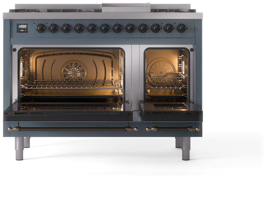 Ilve UN48FNMPBGB Blue Grey With Bronze Knobs, Natural Gas