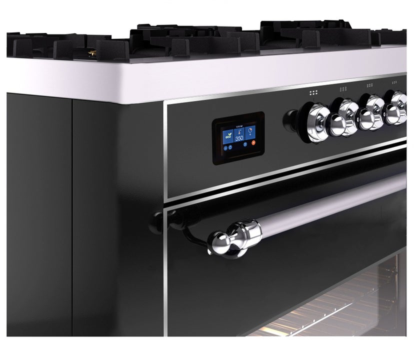 Ilve UM15FDNS3BKC 60" Dual Fuel Range w/ 9 Sealed Burners, Double Ov...