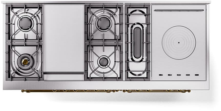 Ilve UP60FSQNMPAWG Antique White With Brass Trim