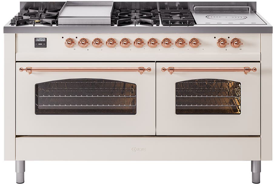 Ilve UP60FSNMPAWPLP Antique White With Copper Trim, Lp